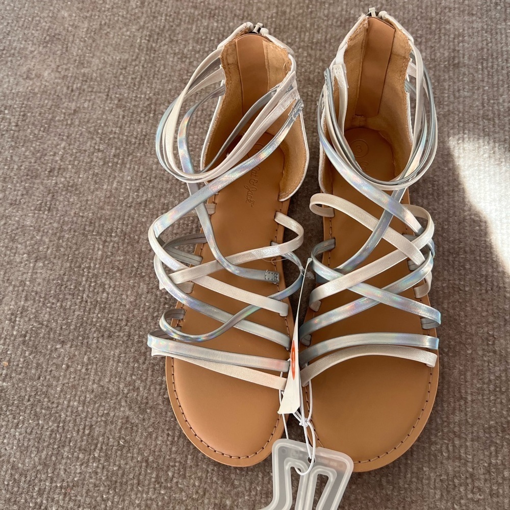 Cat & Jack Silver Strappy Kids Sandals